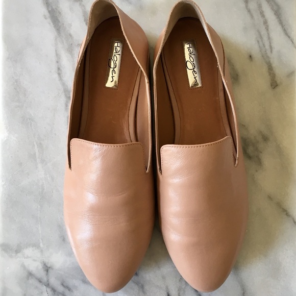 nude loafer mules